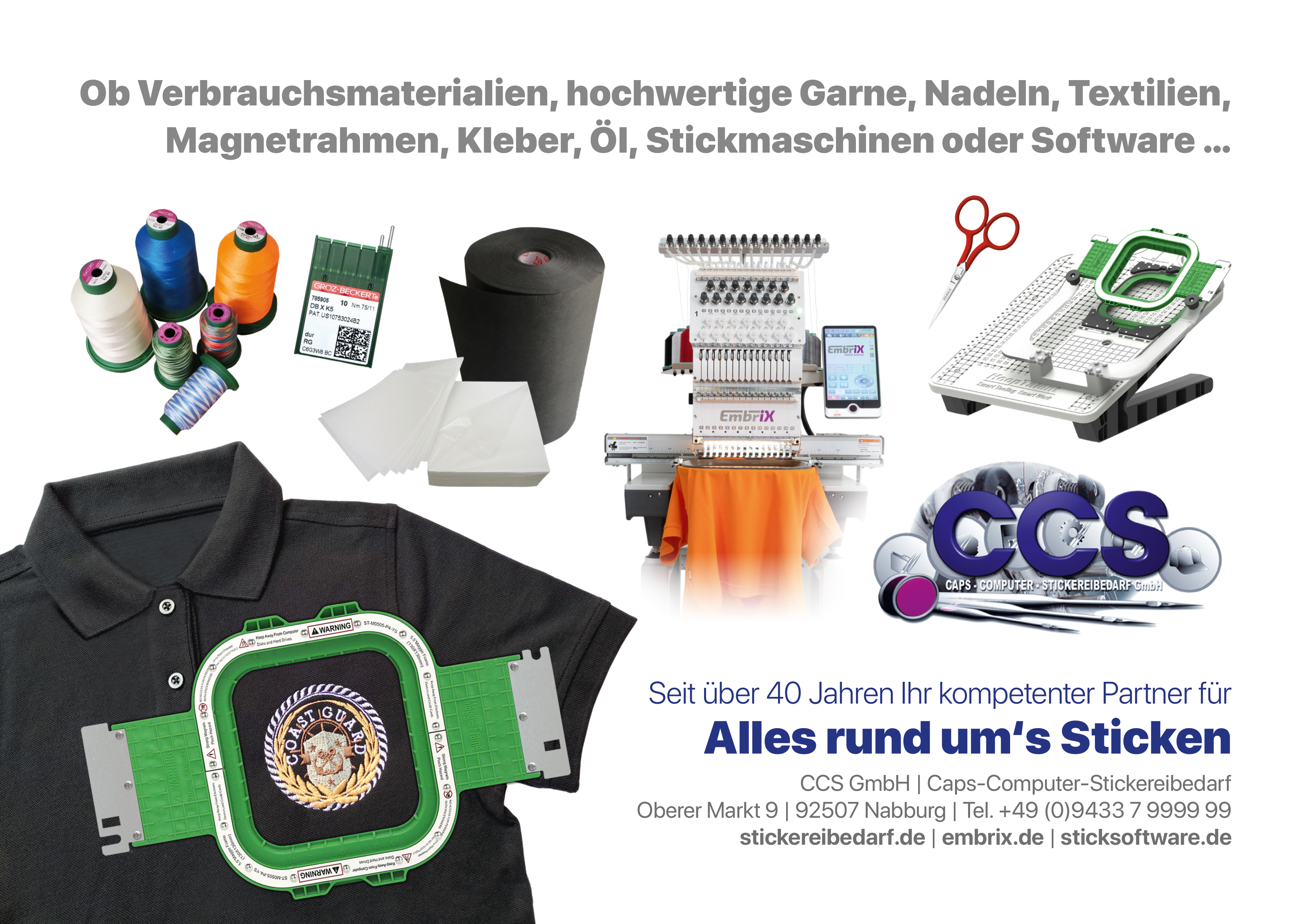 Alles rund ums Sticken! CCS_Stickereibedarf